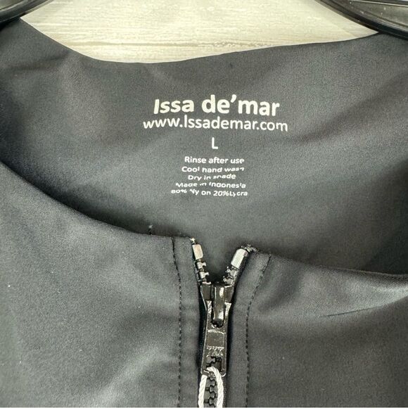 Issa de' Mar Makena Black Mesh Side Zip Front Surf Suit - Picture 8 of 9